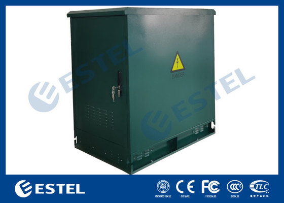 19' Rack Outdoor Telecom Cabinet สีเขียว พร้อมเครื่องปรับอากาศและพัดลม 500W