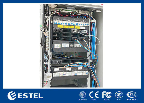 ระบบพลังงานโทรคมนาคมแบบไฮบริด 48VDC 300A 40U ตู้โทรคมนาคมกลางแจ้งที่มีเครื่องเย็น