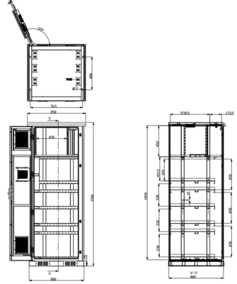 สแตนเลสเหล็กเหล็กกระปุก 32U ภายนอกห้องโทรคมนาคม อุปกรณ์พร้อม 4 แฟนเย็น