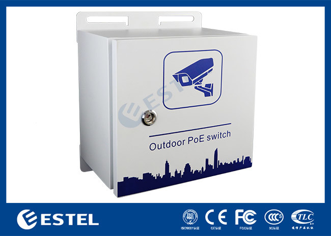 IP55 Outdoor PoE Switch Pole Mount อุปกรณ์ป้องกันอากาศสําหรับการติดตามการตรวจสอบ